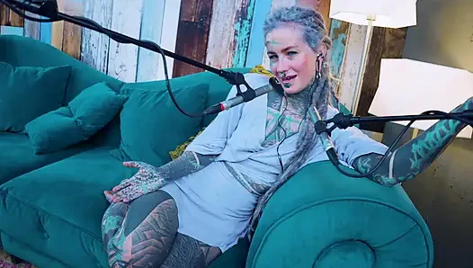 I talk about F - Fear - ASMR podcast SFW talking goth skinny girl dreadlocks tattoo model inked girl