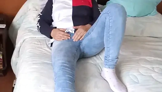 I Accepted That Stepson Jerk off Watching Me While I Masturbate and He Cums in My Hairy Pussy 125