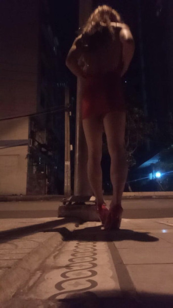 I'm a slut in street with sexy dress