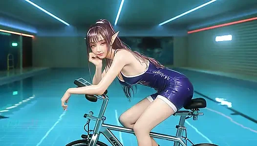 Liminal havuzda binme simülasyonu - elf ve jöle sümüklü kız çifte aksiyon