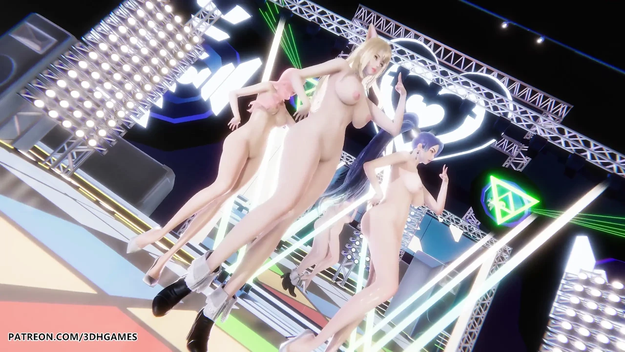 Red Velvet - Russian Roulette Ahri Evelynn Akali Sexy Naked Dance League of Legends Hentai Uncensored 4K 60fps
