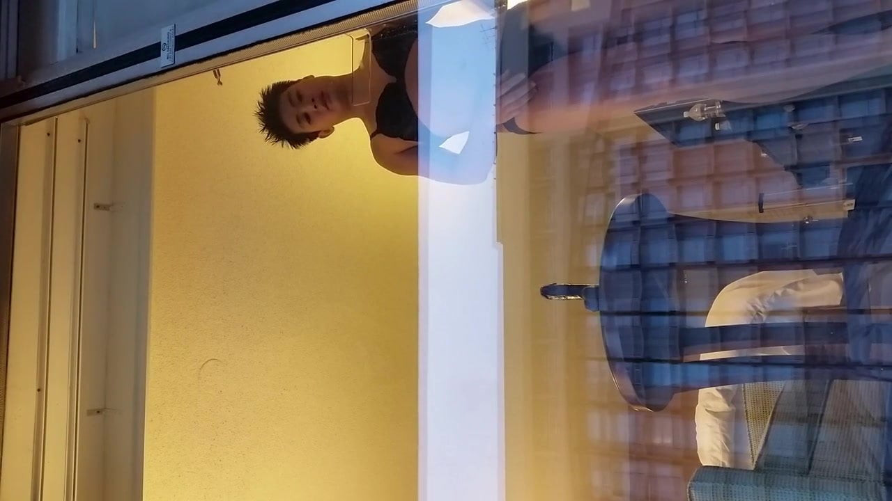 Black Bra Shemale toying her ass