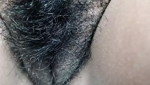 hairy Mexican shows pussy up close