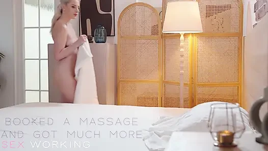 First time erotic massage UK blonde Sunflower Doll enjoys thick cock making her orgasm