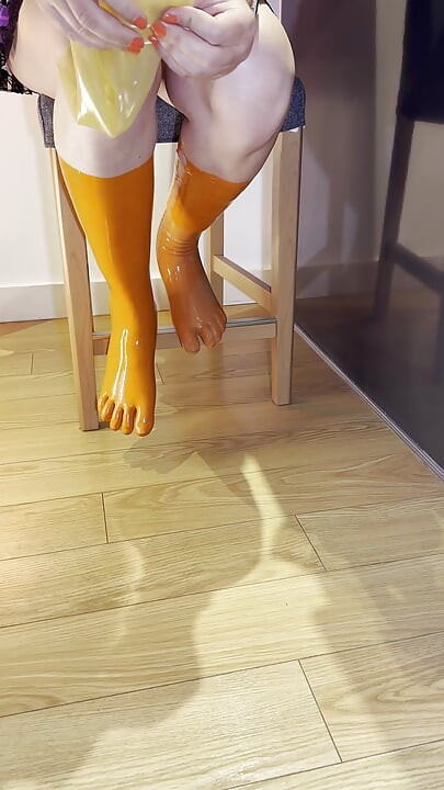 Layered Latex Toe Socks