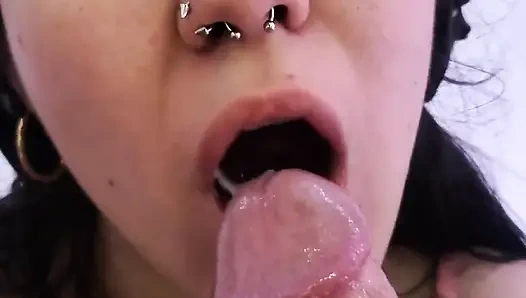 Little Slut with a Princess Face Wants to Squeeze Out All the Milk and Swallows Every Last Drop!