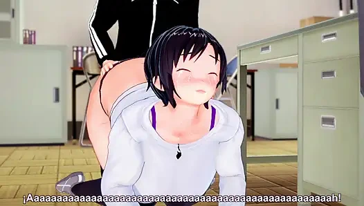Fucking his best friend's mother in the Hentai office