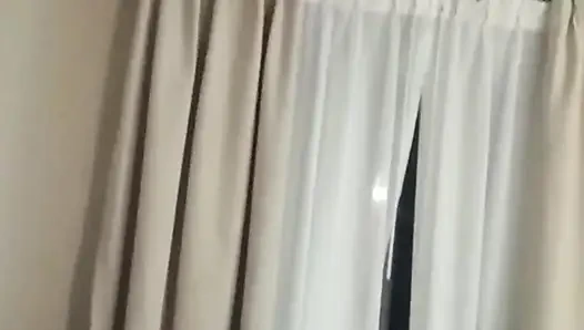 He strokes and talks dirty until she can't take it