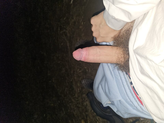 I cum on a bench outside