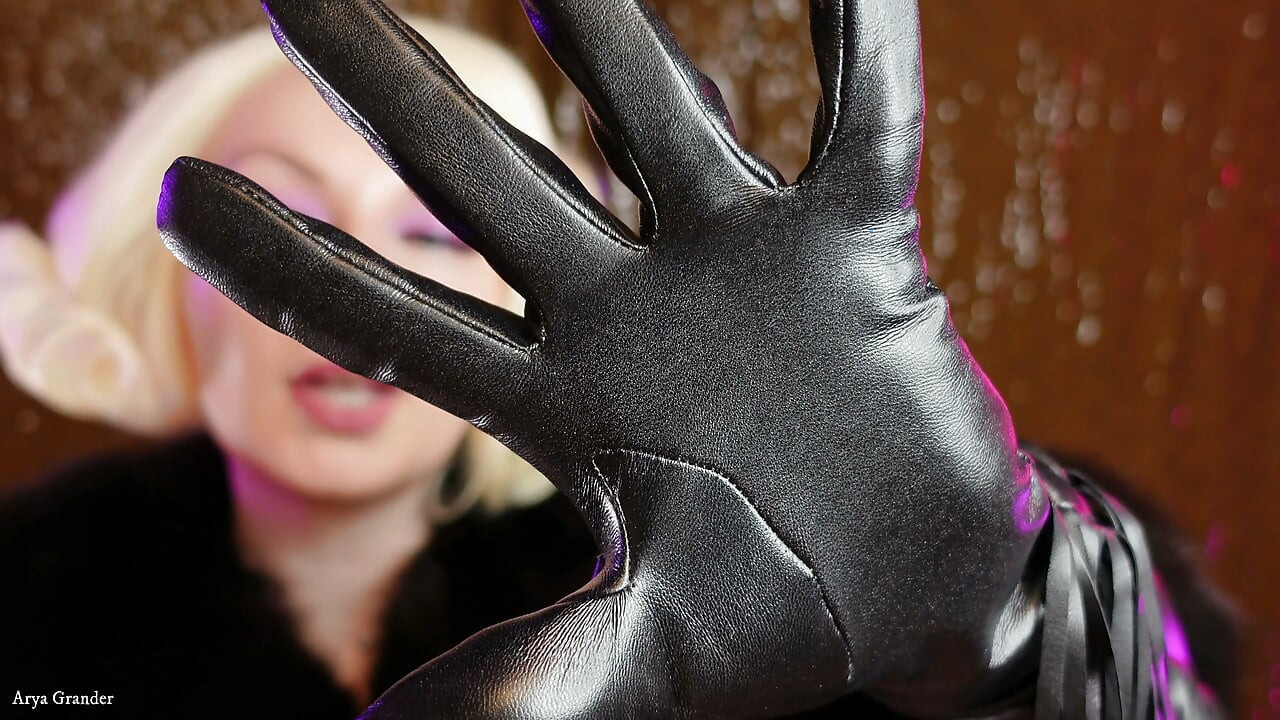 Leather gloves and fur fetish ASMR video by Arya Grander