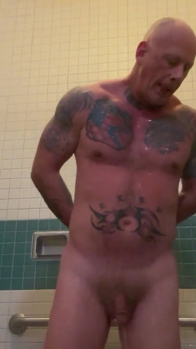 Memorable moment from "Hot military man shower"