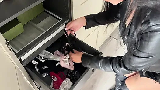 Caught Using Stepmom’s Panties - She Sucks Then Fucks Him