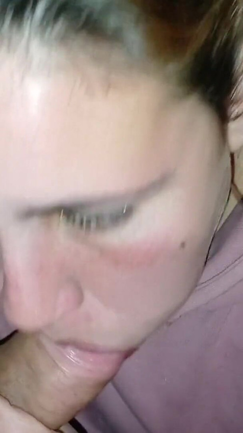 Homemade Blowjob in the Bathroom of Argentine asshole takes a huge load in her mouth | Clip 1