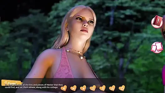 Membantu cewek-cewek hot #4 - johanne bangun diikat di pohon dan sebagainya... Sepong kontol cowok itu... Belle dan Stacy saling bermain.
