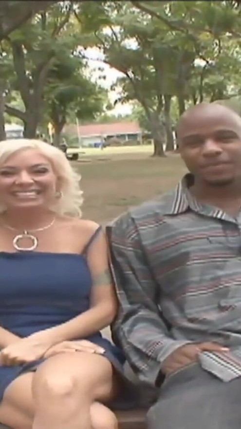 Blonde Milf slut with big tits fucked in front of her black cuckold husband | Clip 1