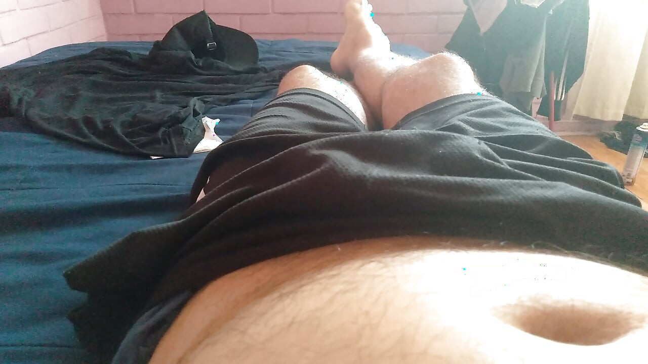 Daddy grabs his monster cock and masturbates with great enthusiasm