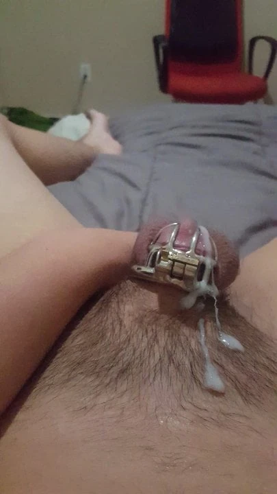 Prostate toy orgasm in chastity