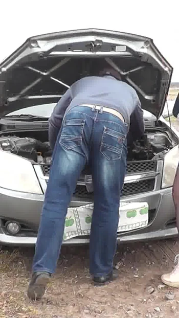 Unforgettable moment from "Sexy blonde MILF car broke down. Random passerby helped fix and fucked Milf in doggy style on"