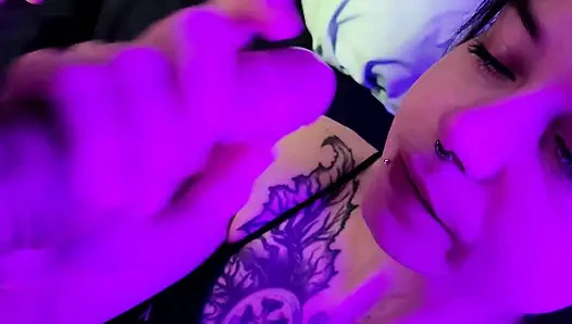 Daddy spanked me and fed me cum! Good petite teen slut eats cum