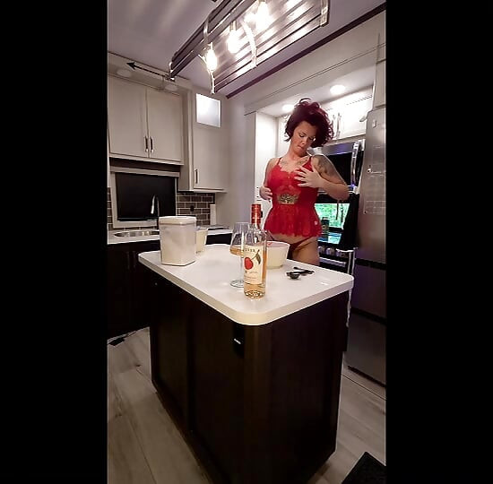 Indigo Rose gets caught masturbating and gets fucked in the kitchen