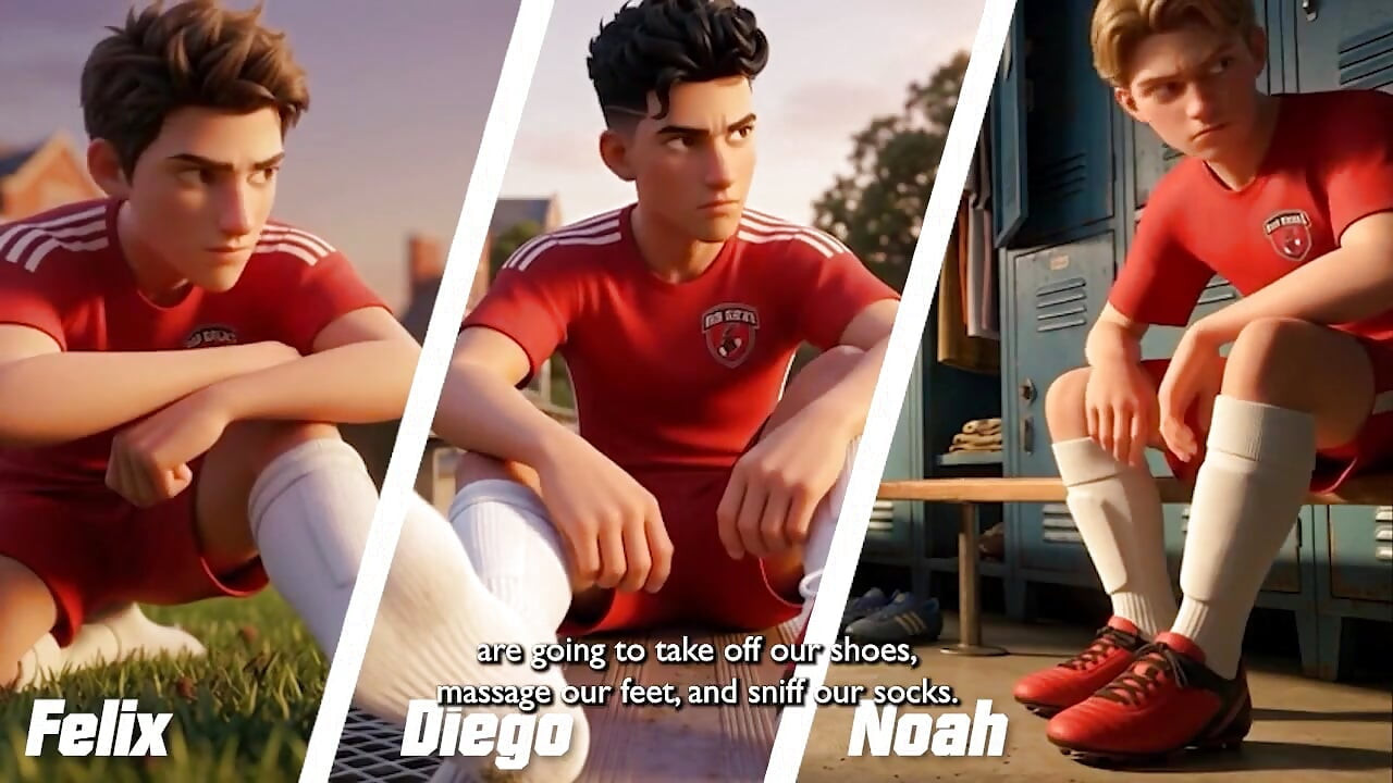 Soccer Players Sniff and Lick Feet and Socks