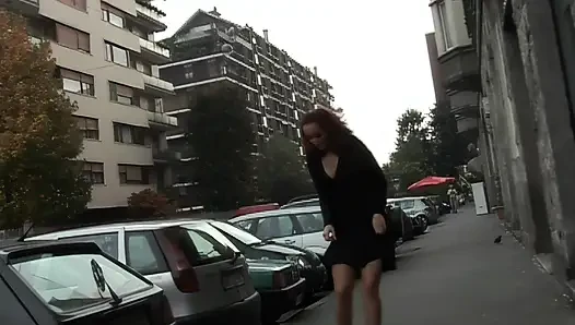 The Exhibitionist Girl First Masturbates Then Gives a Blowjob