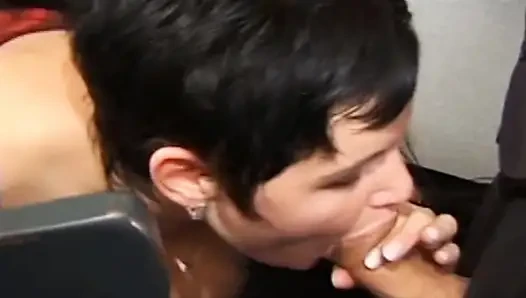 Busty natural French MILF gets a facial after hard fuck