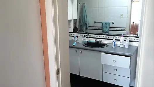 My stepson and his friend keep secretly watching me in lingerie.