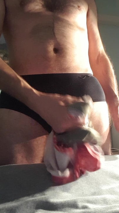 Handjob and cumshot in panties. 2