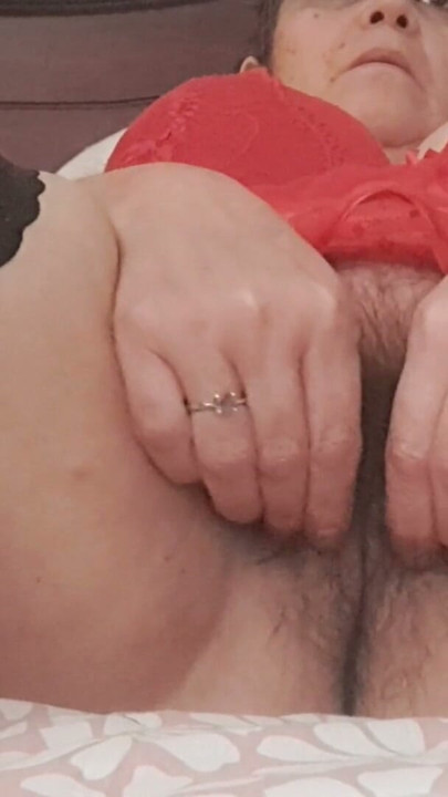 Milf in sexy stockings showing her pussy to her husband for fucking | Clip 1