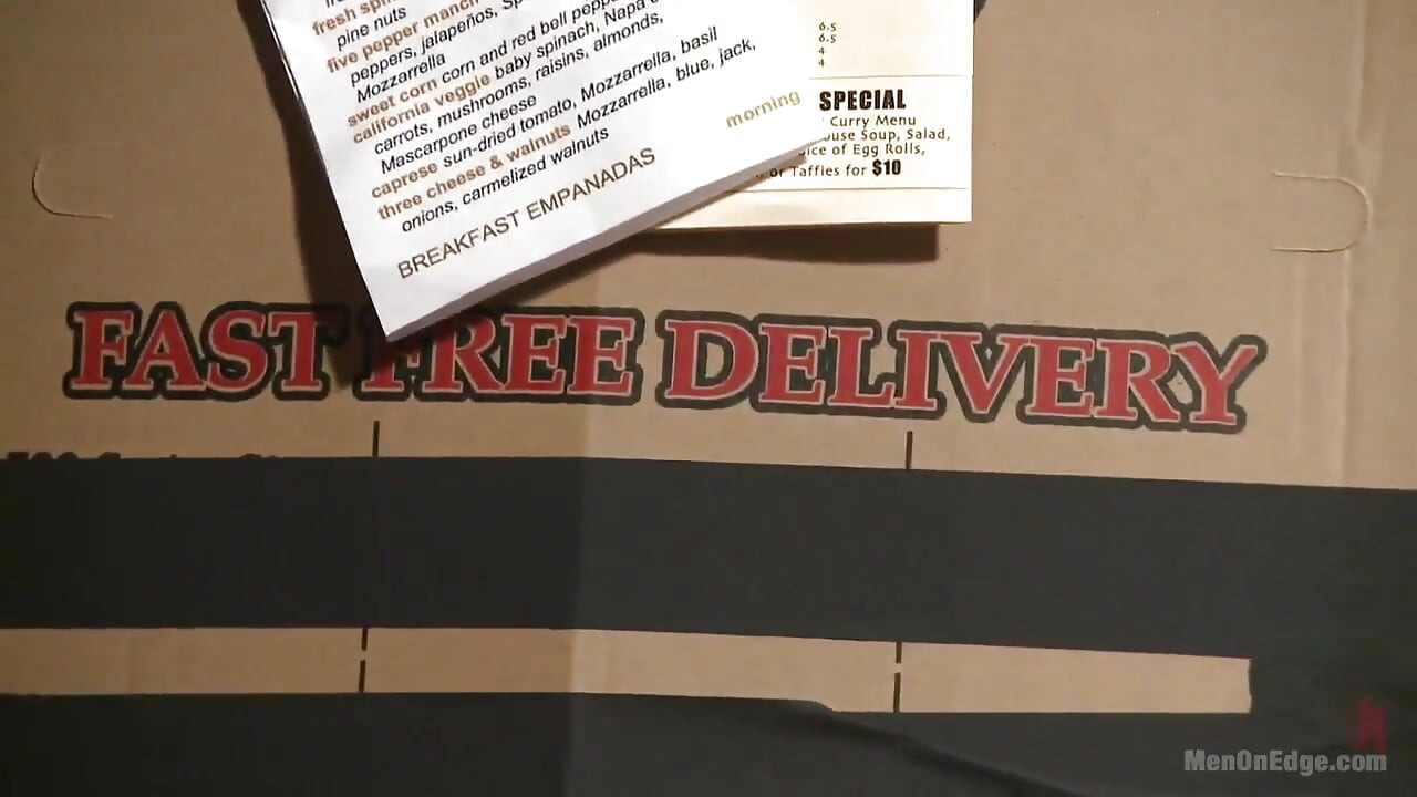 Pizza Boy with Ripped Abs Gets Fucked with the Shockspot