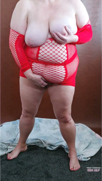 stripping in my fishnet bodysuit to show my lover my mature married hairy pussy - cheat wife bigtits bbw | Clip 2