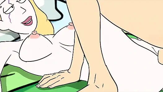 Beth Smith und Space Beth dominieren Jessica – Rick and Morty lesbische Kompilation mit Strap-On und Squirt