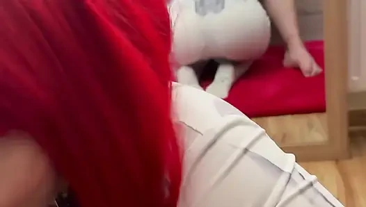 Nutaku богиня похоти Crosplay: исполнена с ее божественным минетом