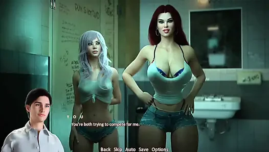Seks threesome di kamar mandi