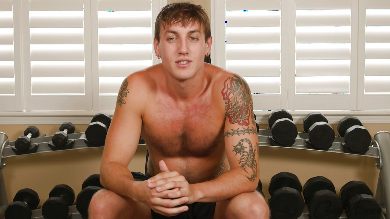 Corbin Fisher - Greg strokes off in the gym