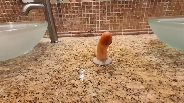VERY RISKY public restroom strip and anal fucking and squirting