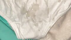 Cum on Helenas white panties