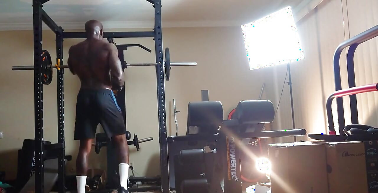 Hallelujah Johnson Tall Dark Chocolate Muscles Tattoos Body Squats
