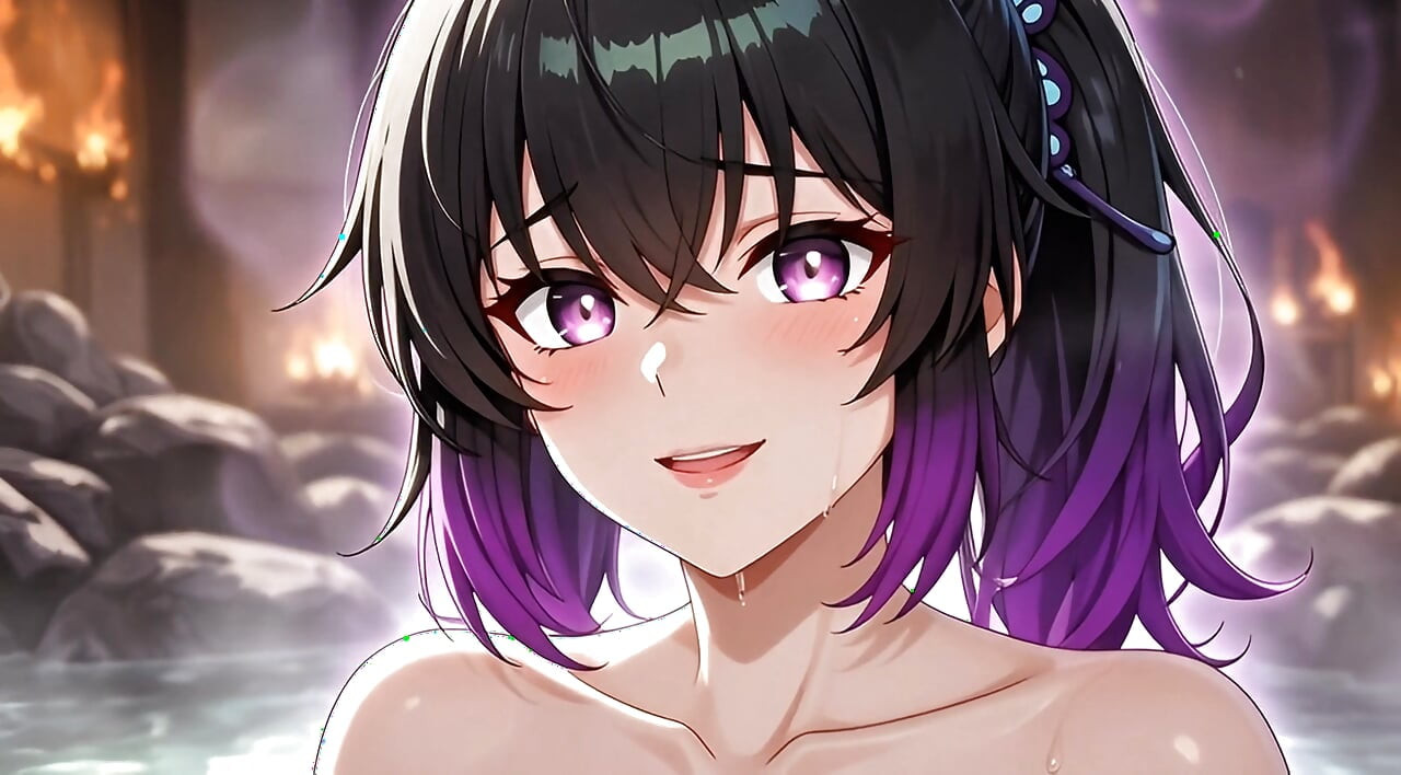 Petite Butterfly Hashira Shinobu Kocho Steamy Onsen Nude Tease Glowing Tattoo Wet Ecstasy