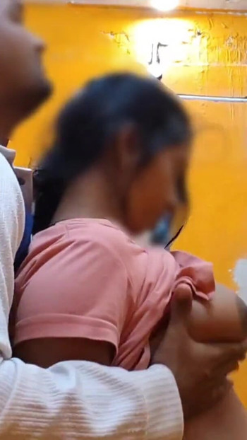 Spectacular moment from "Desi village boy his younger stepsister breasts and inserted his big cock in her tight pussy  - "
