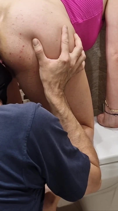 Emotional moment from "His tongue is my toilet paper, my Husband licks my asshole and pussy after using it again"