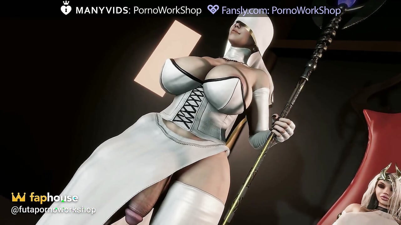 Gangbang. Futanari Nuns Fuck the Girl in Every Hole.