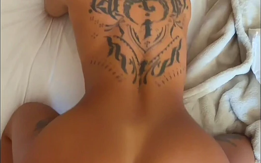 Don't Stop, Fuck Me Harder, Stepdaddy - Hot Tattooed Brunette Gets in Rough Sex Cowgirl Ride and Blowjob in POV
