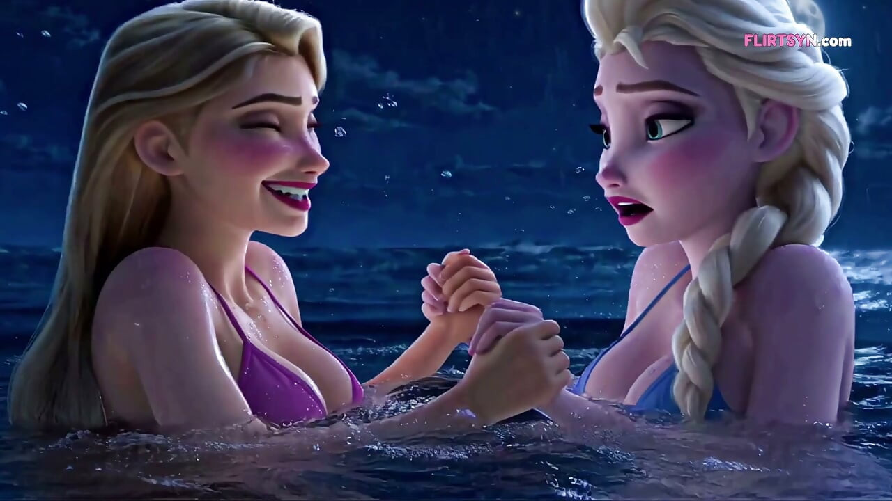 Rapunzel et Elsa étaient bloquées sur une île déserte, et n'ayant rien d'autre à faire, elles se sont léché la chatte tour à tour