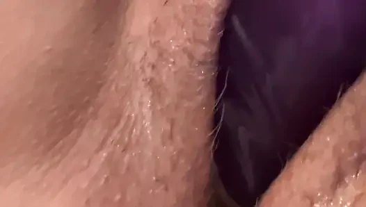 big purple dildo gives this MILF the best orgasms
