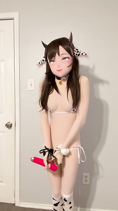 Kigurumi Cow Bikini Vibrating and Masturbation