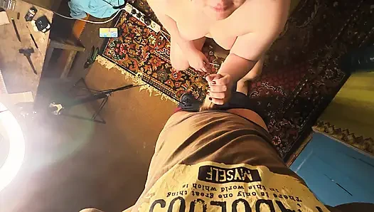 He came all over my face and chest