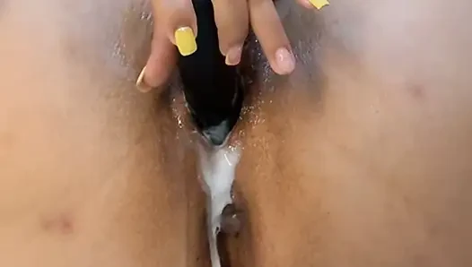 Webcam Model Cheating Latina MILF Close Up: Fingers Pussy & Ass + Electric Dildo Fucking to Female Ejaculation Visible
