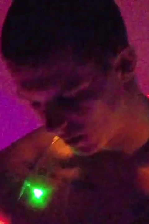Jerking off in Christmas Lights